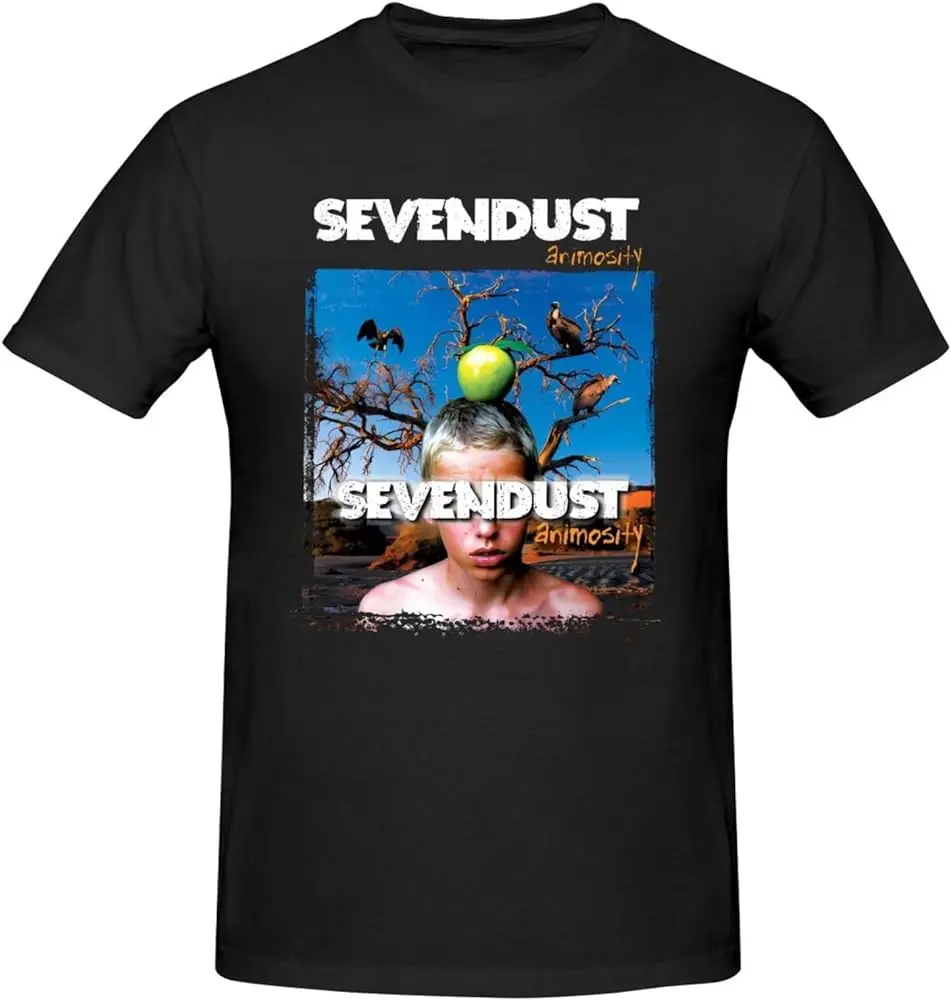 Sevendusts Shirt Men's Cotton Short Sleeve Top Fashion Crew Neck T-Shirt