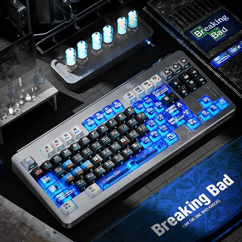 Imagem -06 - Breaking Bad Pbt Transmissão de Luz Teclado Mecânico Keycaps Personalizados Acessórios de Jogos Personalizados Presentes