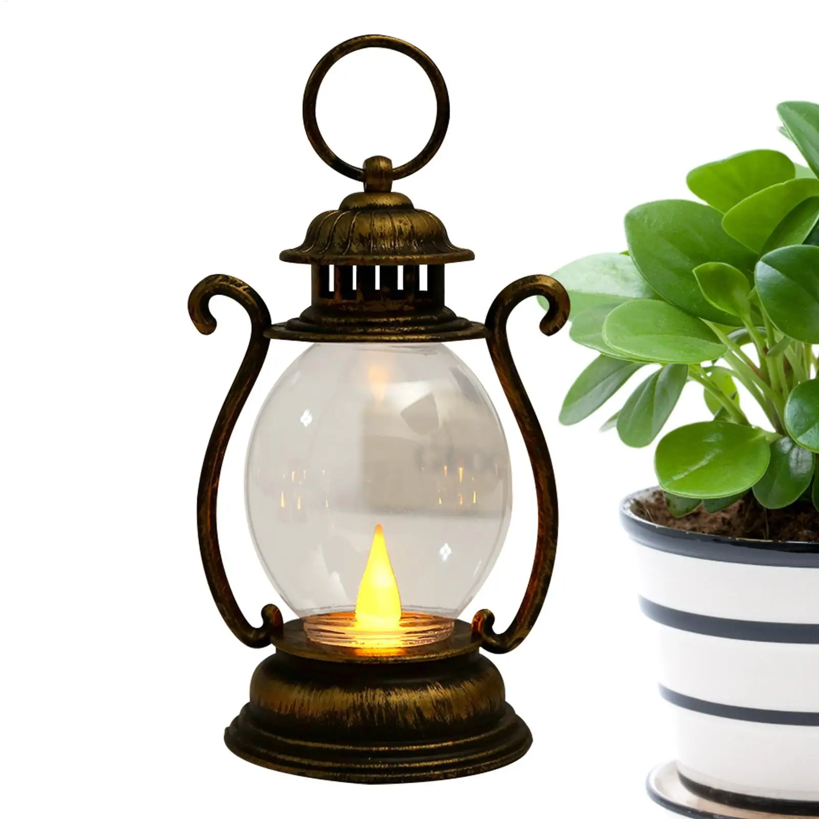 Tragbare Retro-Laterne Handgehaltene LED-Zeltlampe Batteriebetriebene Heimdekoration Beleuchtung Outdoor-Camping-Laterne Nachtlichter