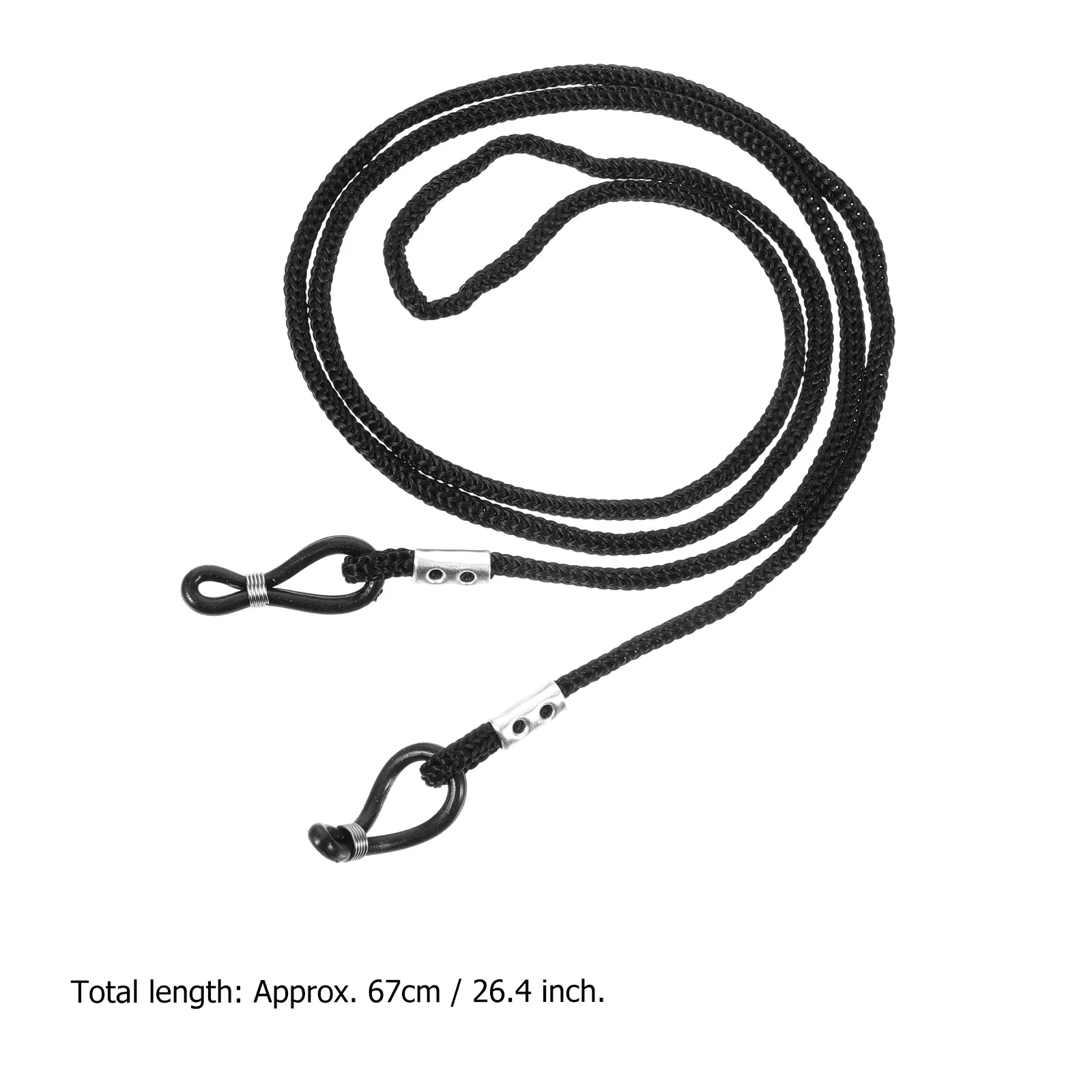 12pcs Black Eyewear String For Glasses Scratch Resistant Durable Rubber Loop Sunglass Cord Eyeglass Neck Strap