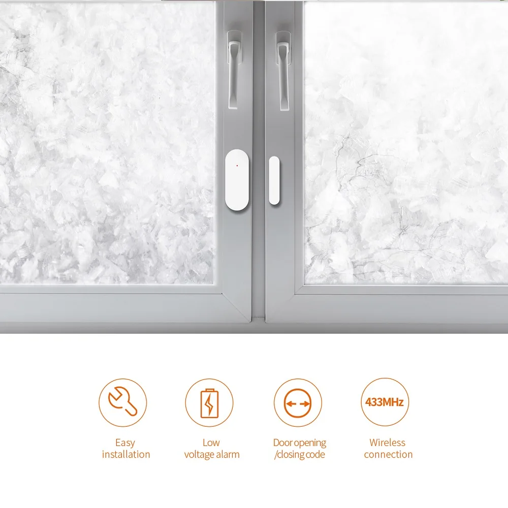 Staniot Tuya 433Mhz Alarmsysteem Automatische Sensor Slimme Draadloze Deur- en Raamdetectoren Deuropening/sluitcode