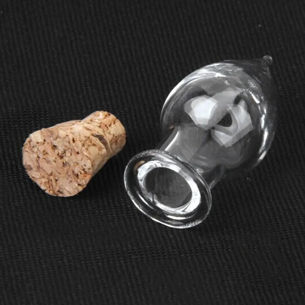 20Pcs Decorative Glass Wishing Bottle Teardrop Style with Wooden Cork for DIY Home Decor Potpourri Perfume Sand Gemstones Flower