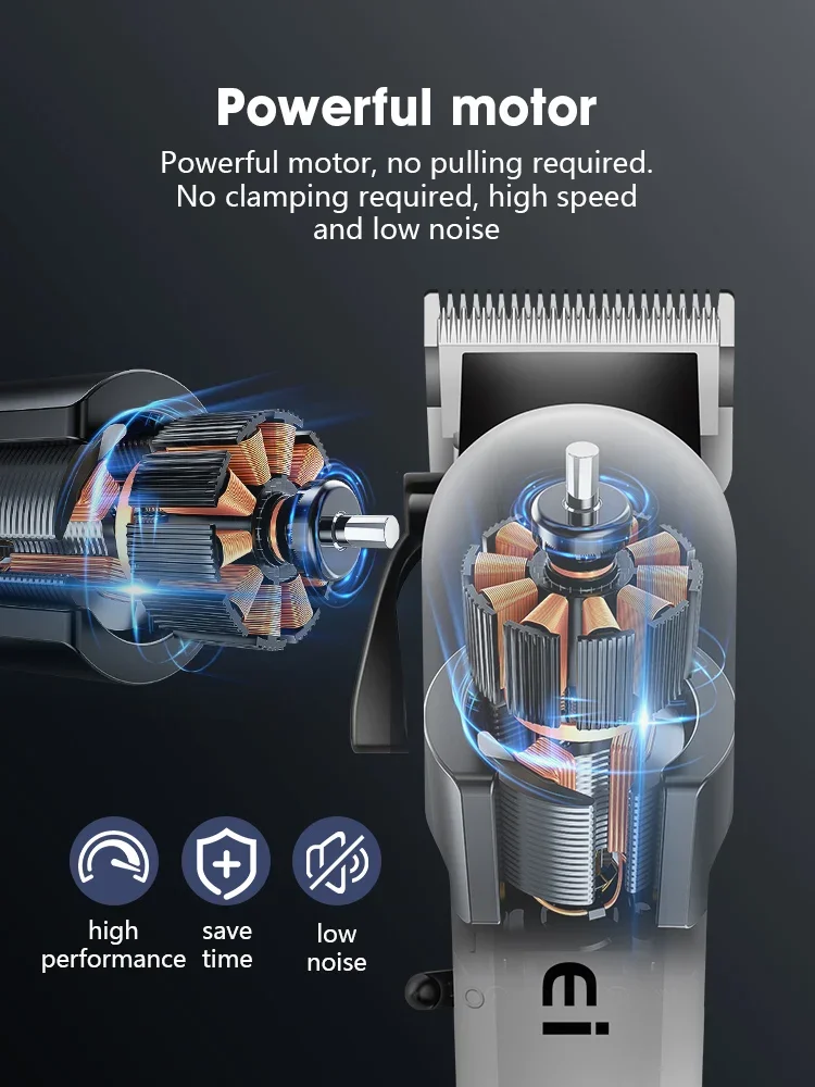 Kemei KM-809A Professioneller Haarschneider, verstellbarer Haarschneider für Männer, elektrisch, leistungsstarker Bart, wiederaufladbarer Haarschneider – Detail 10