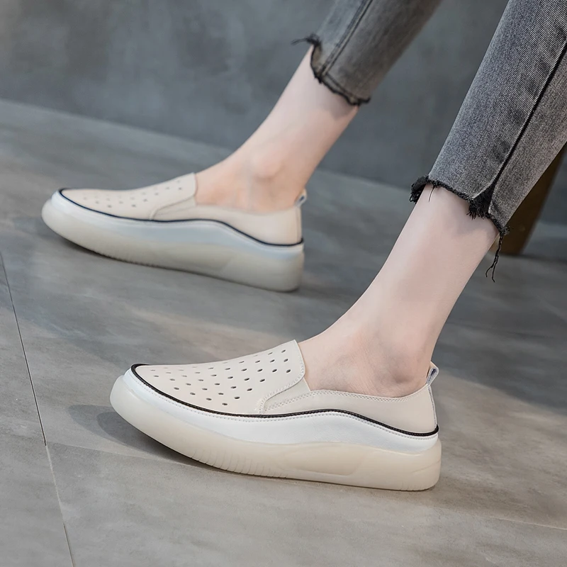 

DIMANYU Women's Casual Shoes Hollow Out 2026 Spring Summer New Flat Slip-On Lazy Shoes Large Size Women's Sneakers