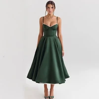 Suninheart-vestidos de fiesta de invitados de boda para mujer, vestido verde con estampado Floral, vestido Sexy ajustado de malla con abertura larga
