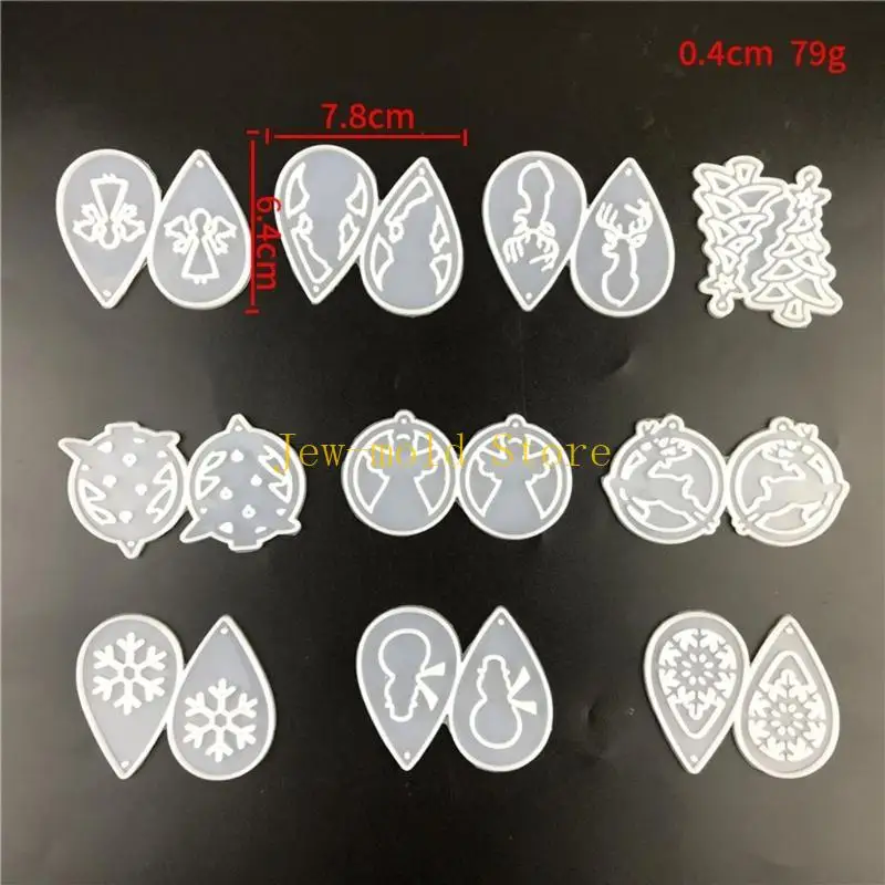 C71B عيد الميلاد قلادة أقراط قالب الراتنج قالب قالب الجمال الصغيرة DIY بها بنفسك الحرفية #2