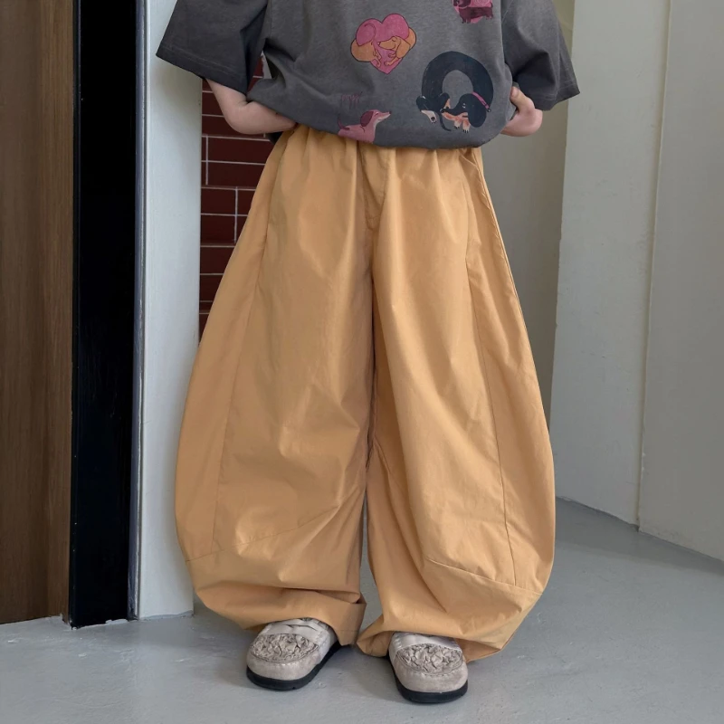 

2026 Spring/Summer New Hot Selling Children's Solid Color Lantern Long Style Elastic Waist