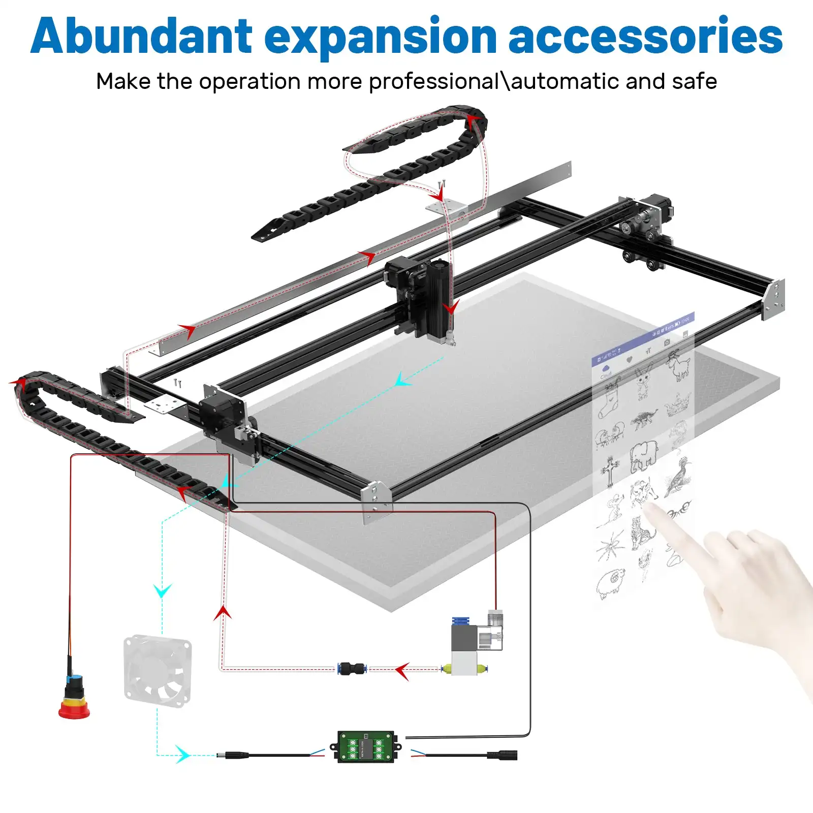 NEJE 3 Max/Plus A40640/E40 CNC Lightburn 80W incisore Laser taglierina per legno Mini stampante co2 Laser Cutter Metal Mark Tools