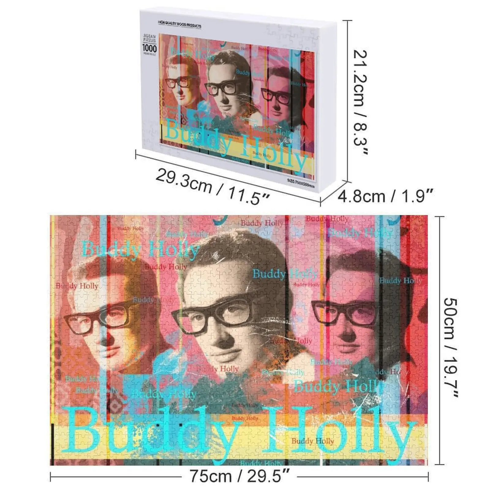 صورة هولي الأصدقاء الجمالية، أحجية الصور المقطوعة لموسيقى الروكابيلي، ملحقات ديوراما، ألغاز هدية خشبية مخصصة #6
