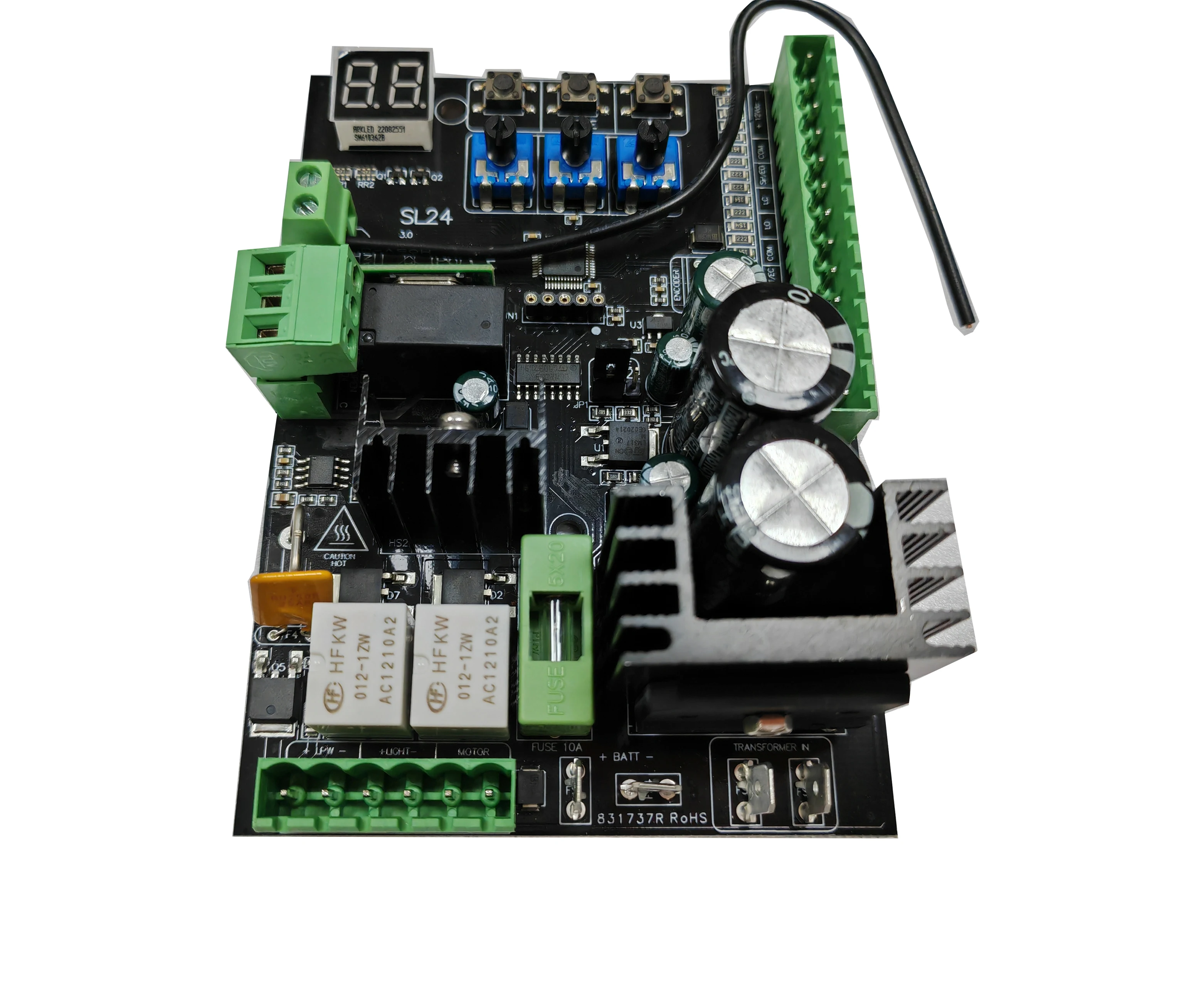 Universal Control unit for sliding gate opener 24Vdc SL24 Model has port for Photocells input Limit switch