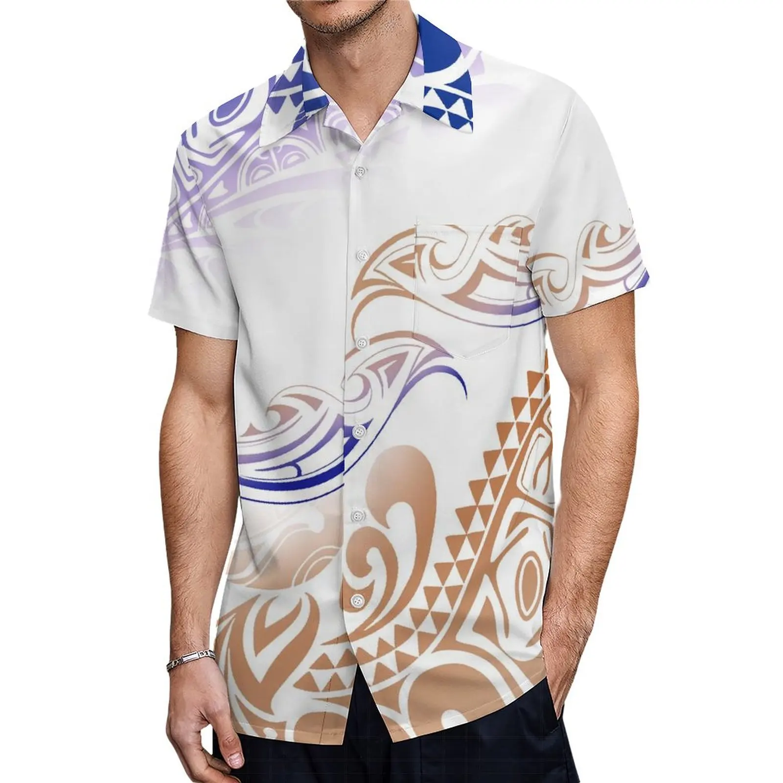 Samoa-Paar-Set, polynesische Inseln, individuelles Mumu-Kleid mit 3D-HD-Muster, passendes Aloha-Hemd für Herren, 2025, neues Mikronesien-Kleid