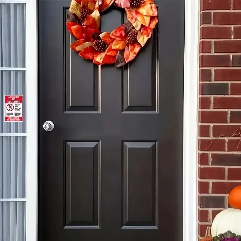 5 fogli per confezione 3. 1*4. Etichette adesive di avvertimento per promemoria campanello da 7 pollici, per evitare gli altri disturbi da battere sulla porta, adatte per porte, finestre, veicoli, impermeabili, resistenti allo strappo, facili da rimuovere