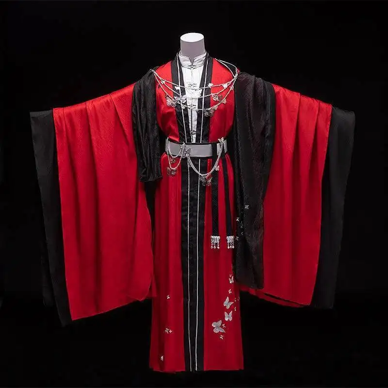 Cos TGCF Tian Guan Ci Fu Huacheng Costume Cosplay Guiwang Huacheng Han Stile Abbigliamento Sanlang Rosso Intrattenimento Musiche E Canzoni Vestito Costume Cinese