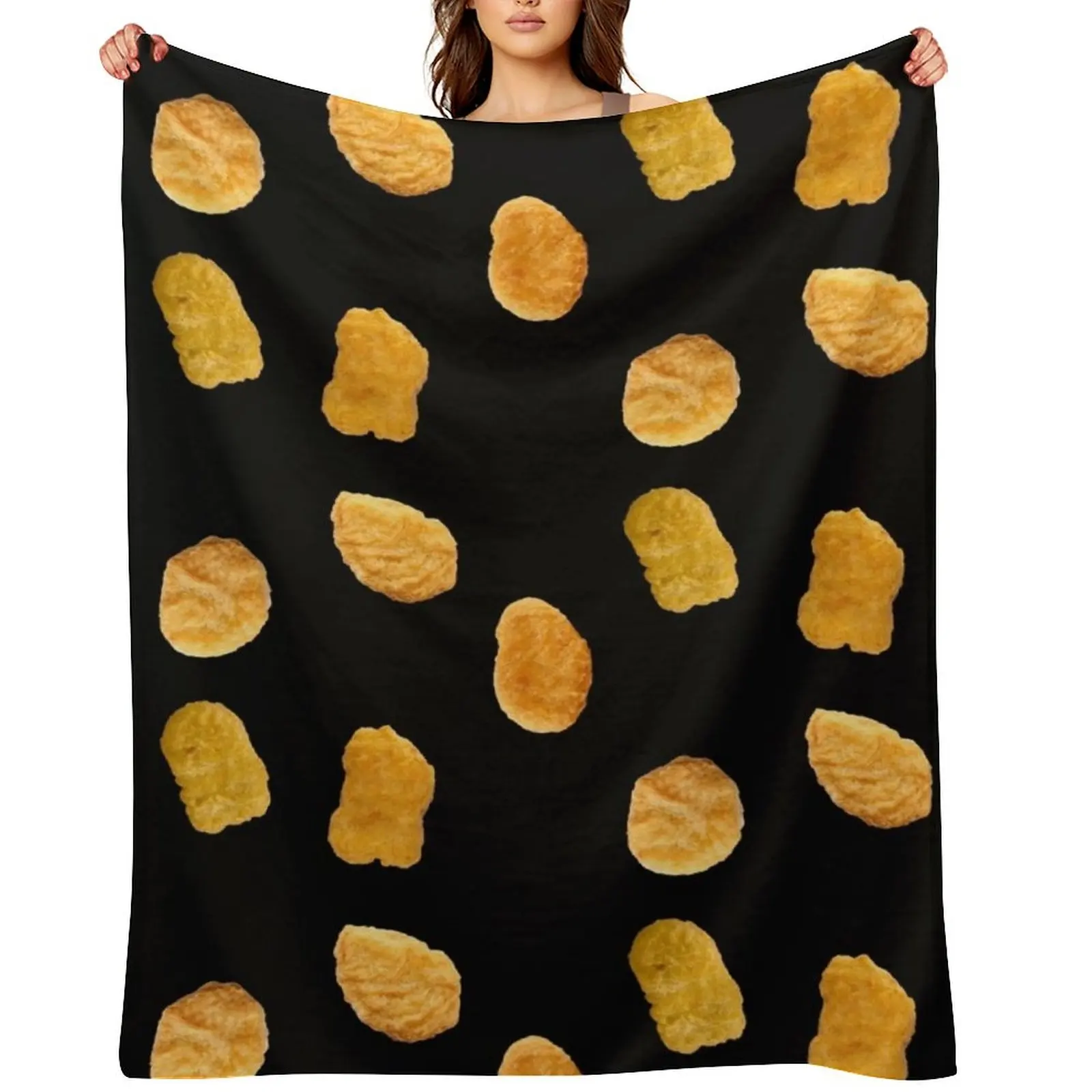 

Chicken Nugget Pattern Throw Blanket warm winter Travel Soft Plush Plaid Multi-Purpose Blankets