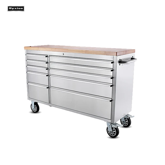 Stainless Steel Cabinet Kitchen Stainless Steel Storage Rolling Bench CART WITH WHEELS With Tools For Garage