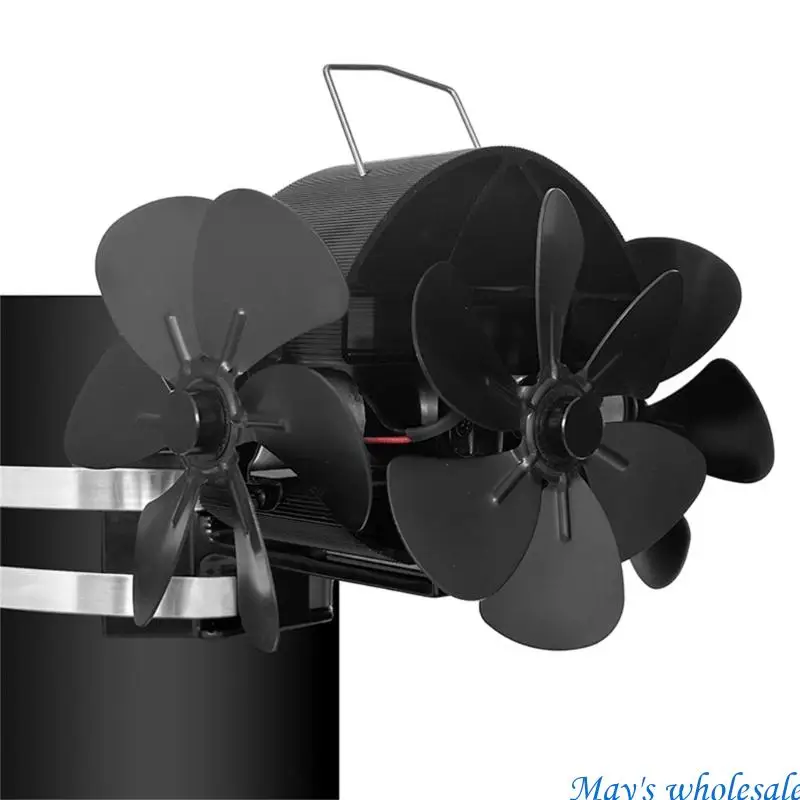 DY4206 Stove Fan without Electricity Quiet Chimney Fan for Stove Pipe Efficient Heat-Powered Fan for Fireplace Oven Fan 448A