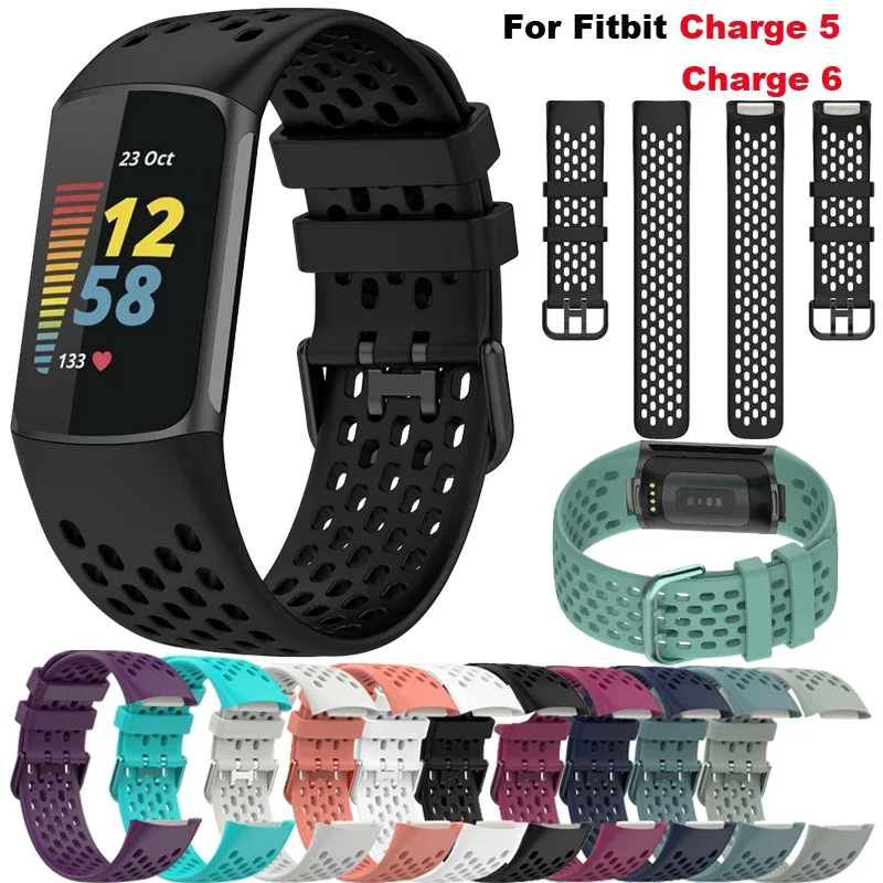 

Silicone Strap For Fitbit Charge 6 Smart Watch Breathable TPU Sports Wristband For Fitbit Charge 5 Bracelet Accessories Correa