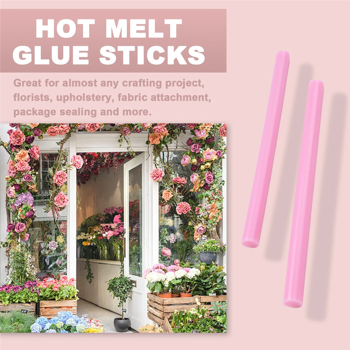 

ABFKW 10pcs 100mm x 7mm Adhesive Hot Melt Glue Sticks For Hot Melt Glue Gun Pink