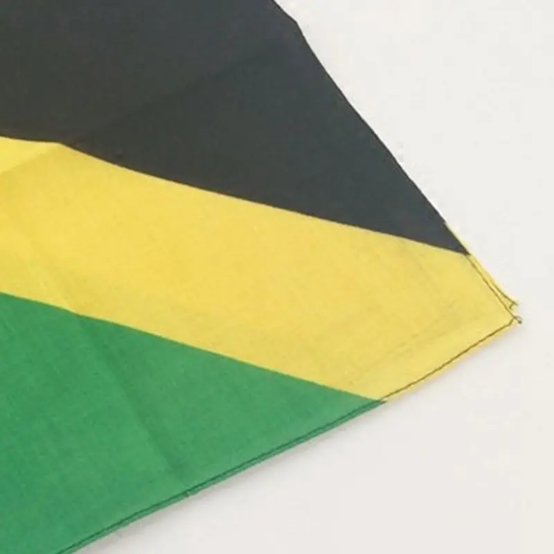 Flag of Jamaica Print Unisex Square Bandanas Cotton Hair Scarf Biker Motorcycle Neckerchief Hip-Hop Headwrap Patriotic Accessor