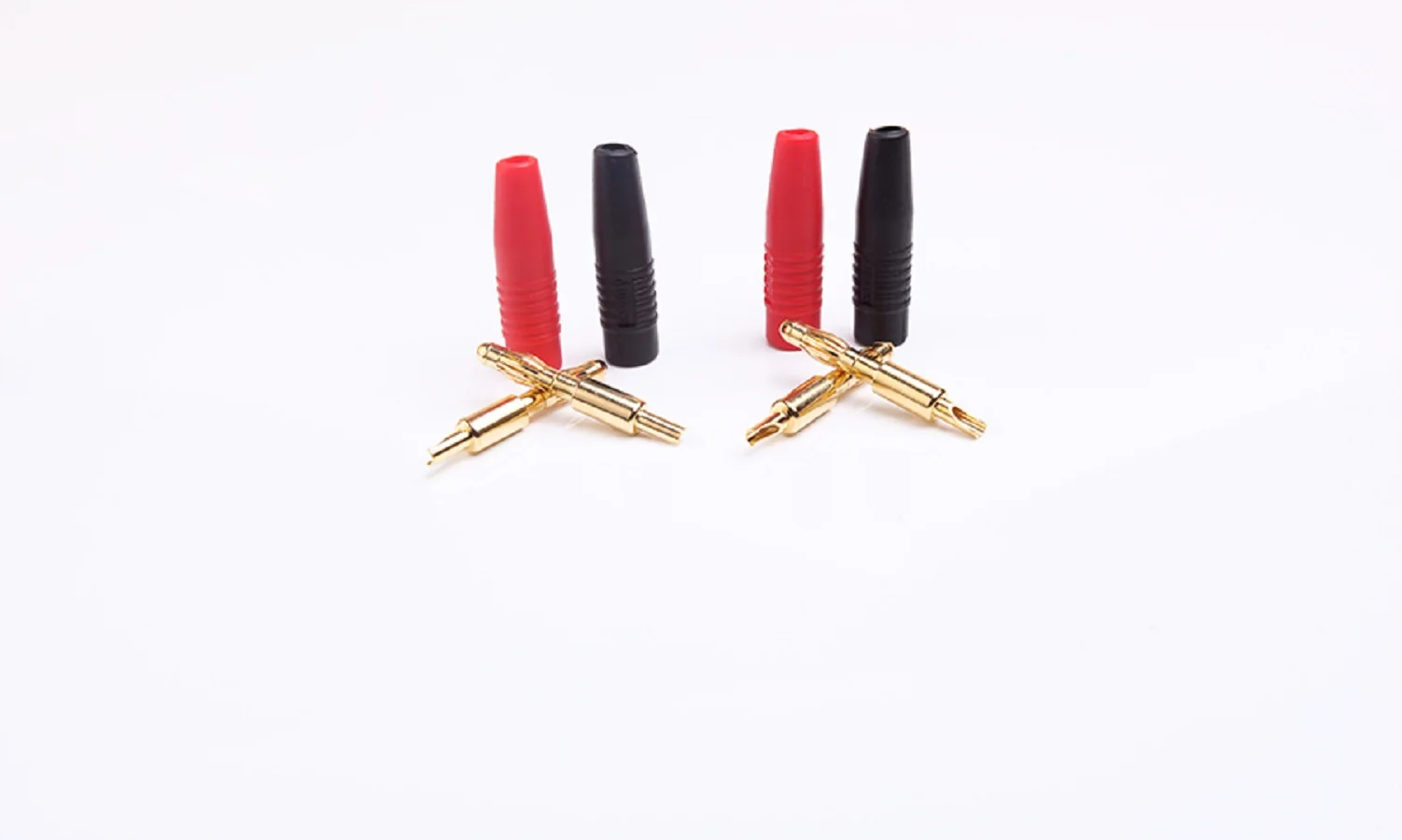 

Free Shipping 10 Pieces 4.0mm Pure Copper Gold-plated Banana Plug with Black or Red Rubber Sheath