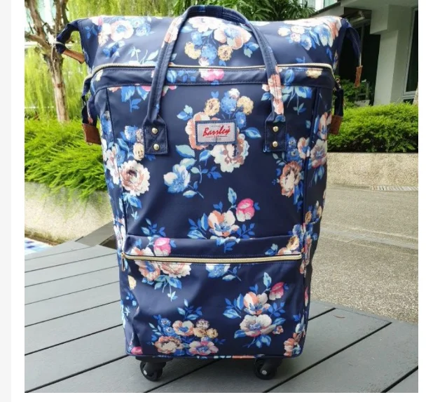 Vrouwen Trolley Winkelen Rugzak Tas Rolling Bagage Rugzak Tas Reizen Trolley Tas Vrouwen Dragen Op Hand Bagage Tas Rugzak