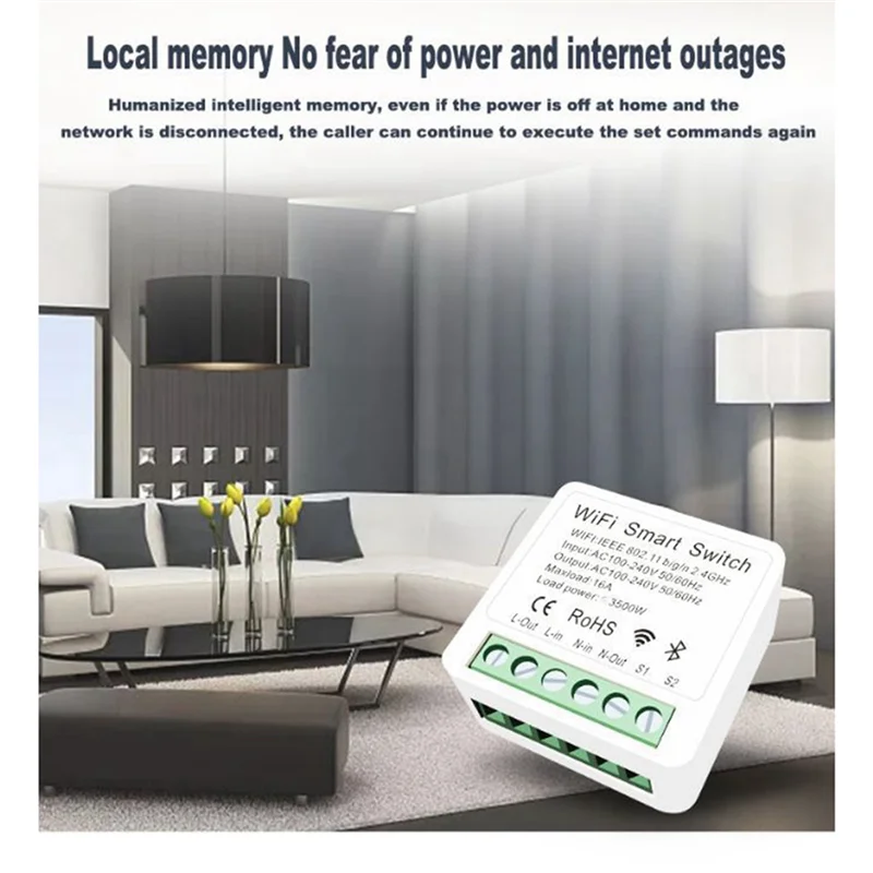 

4X Tuya 16A Wi-Fi мини умный переключатель DIY реле управления таймер для умной жизни для дома Yandex-Y18A