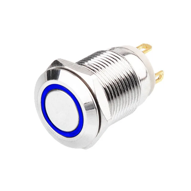 1/5PCS 12MM LED Push Button Switch 12V-24V 4-PIN Momentary Circular Light/Power Symbol For Boat/Auto DIY （Red Green Blue）