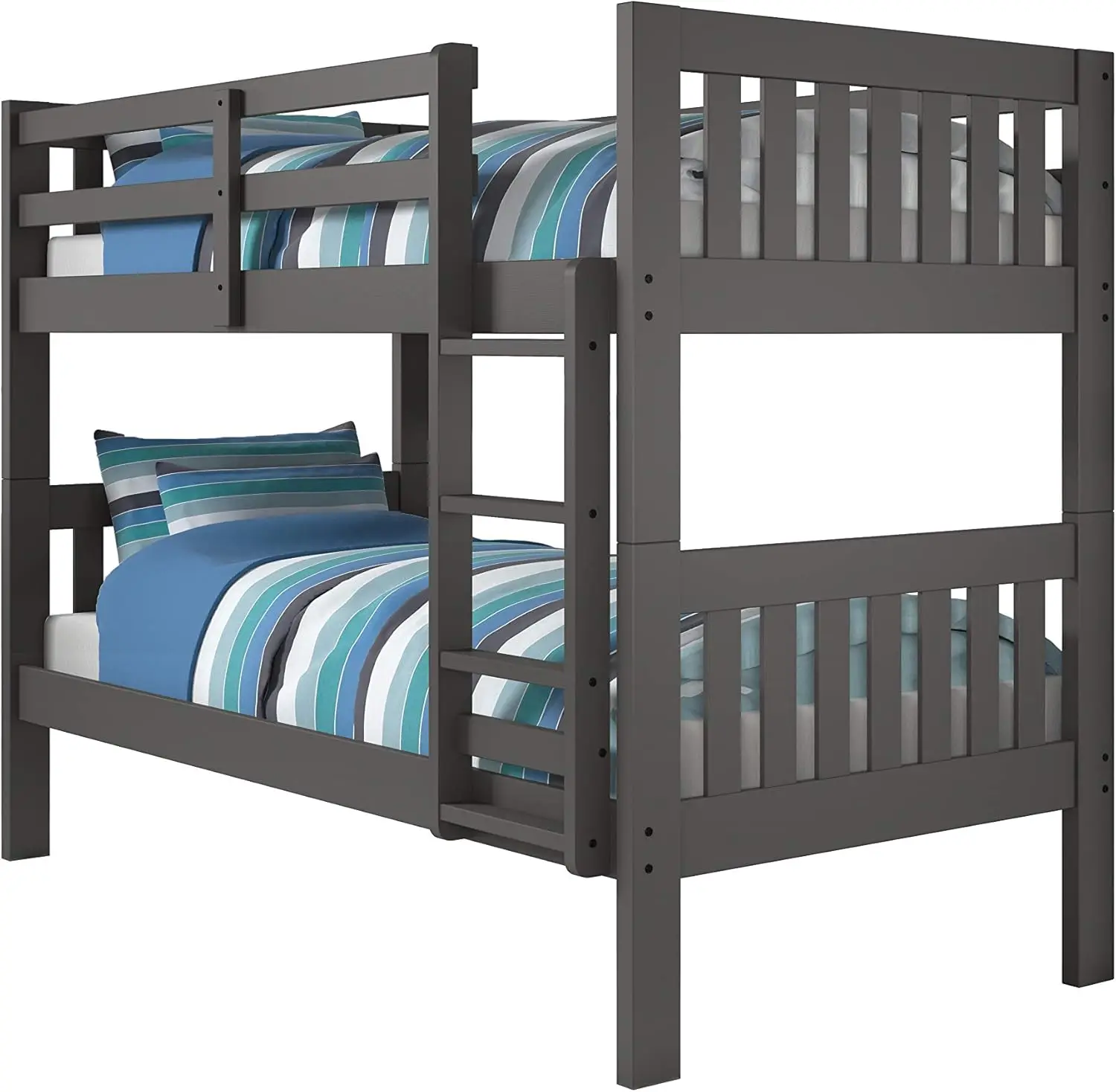 Kids Austin Mission Twin Over Twin Dark Grey Bunkbed