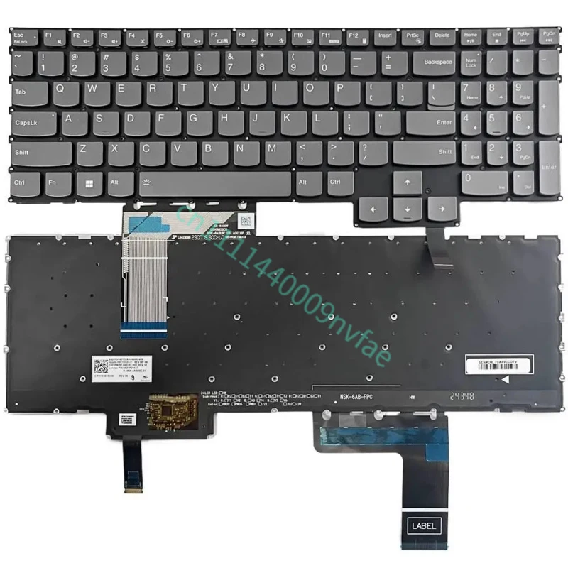 US For Lenovo Legion Slim 5 16AHP9 16ARP9 16IRX9 16APH8 16IRH8 83DH 83EX 83DG Laptop Keyboard grey 0.3