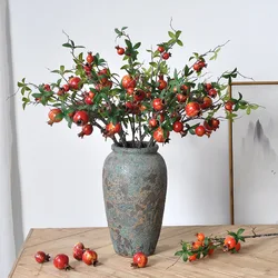 80CM Artificial 6 piece Pomegranate Fruit Home Soft Decoration Living Room Decoration Dining Table Decoration Photography Props