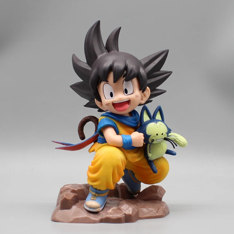 

15.5cm Dragon Ball Childhood Goku Hold Puaru Anime Action Figure Model Statue Collection Desktop Decoration Ornament Toys Gifts