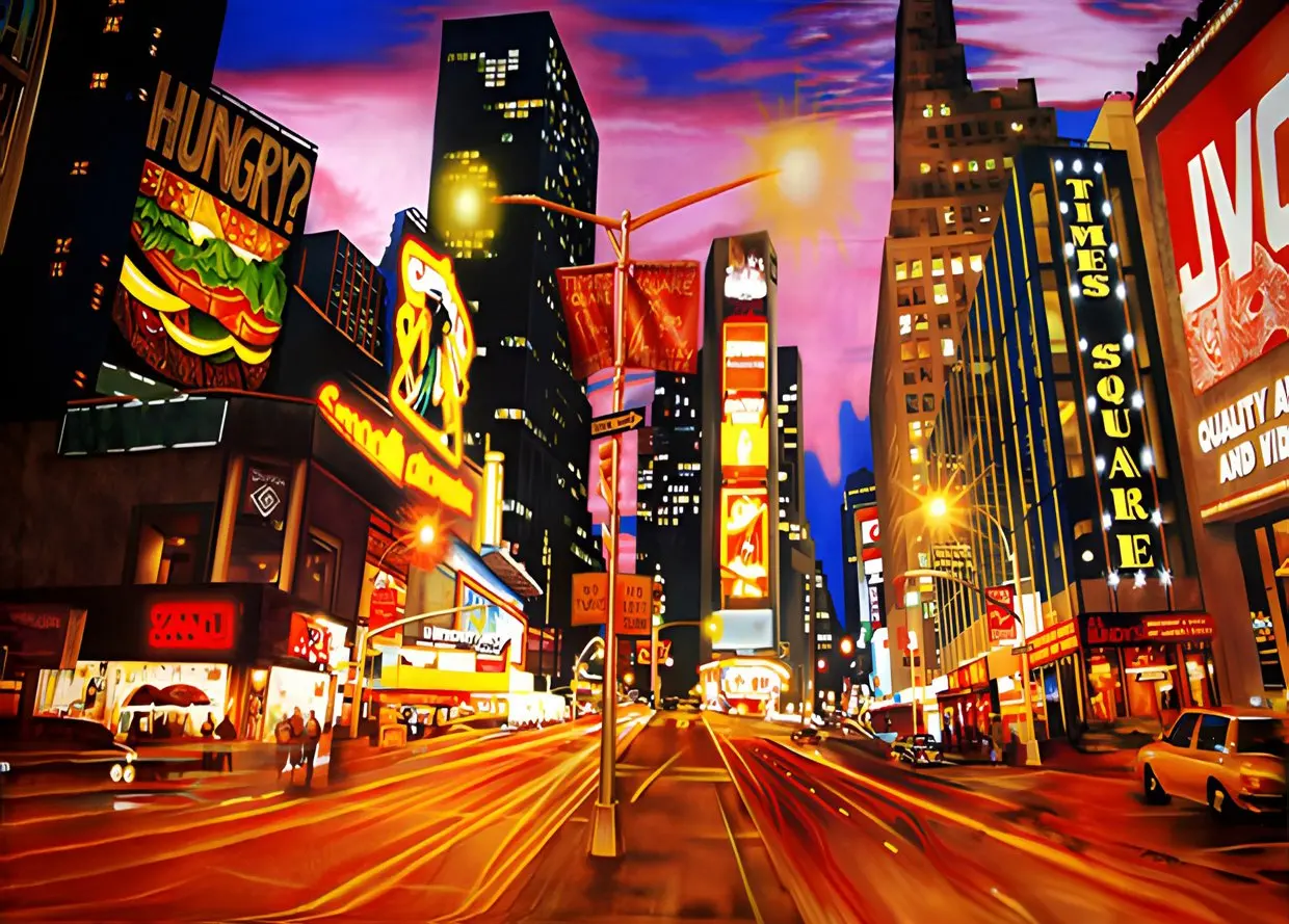 

New York Times Square City Skyline Street Light Car backdrops computer print scenic Photography Studio Backgrounds