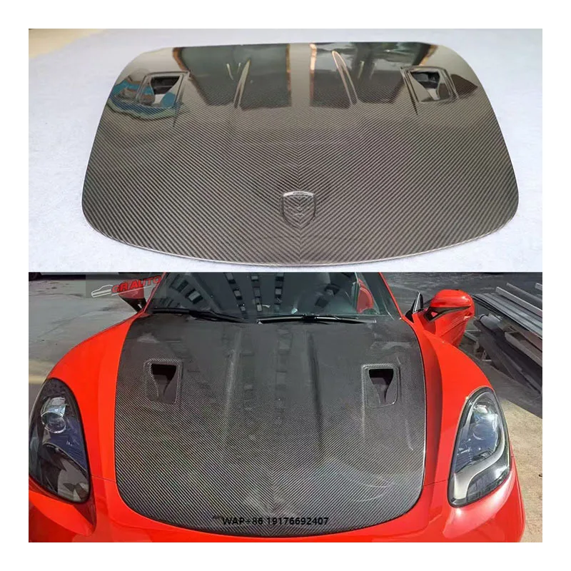 

New for 718 Cayman Boxster 2016 Dry Carbon Bumper with Exhaust Cut-Outs Bolt-On Universal Fitment