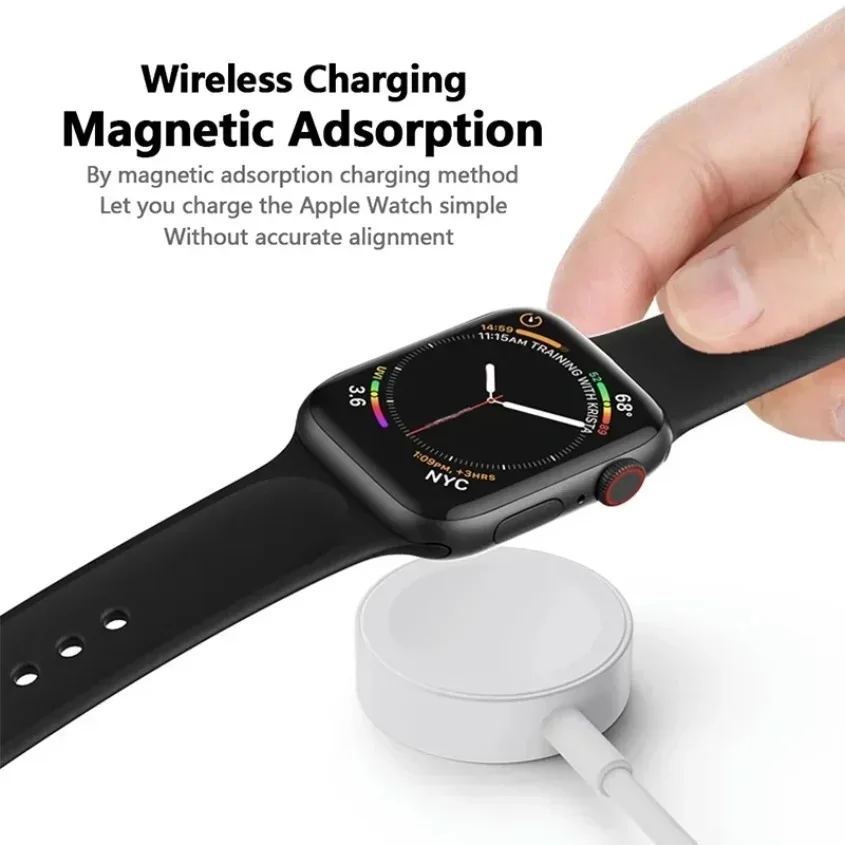 ساعة مغناطيسية محمولة شاحن لاسلكي USB نوع C لساعة أبل iWatch Series S10/S9/9/8/7/6 Ultra 5/4/3/2 SE شحن سريع
