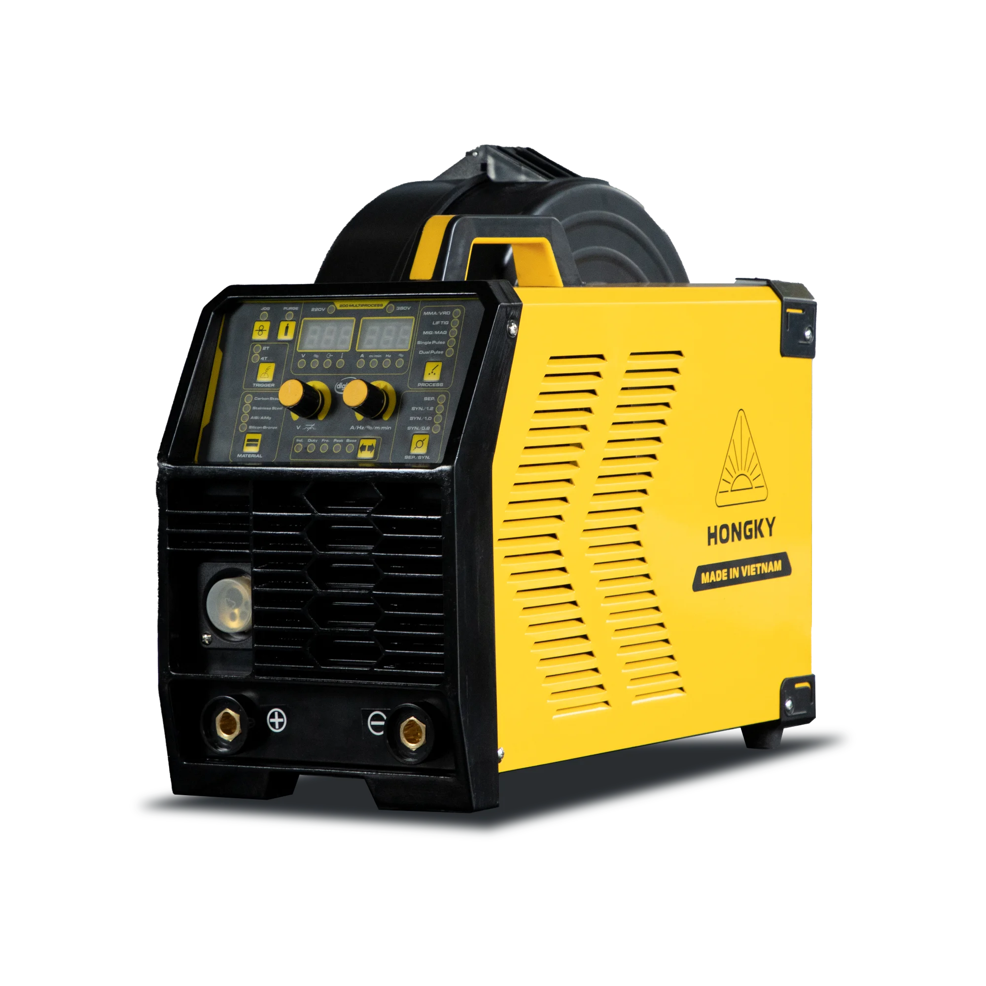 

HKMIG200XD Double Pulse Inverter MIG Welding Machine 120/240 Volt 200A Factory Multi-function Pulse MIG/MMA/LIFT TIG Portable