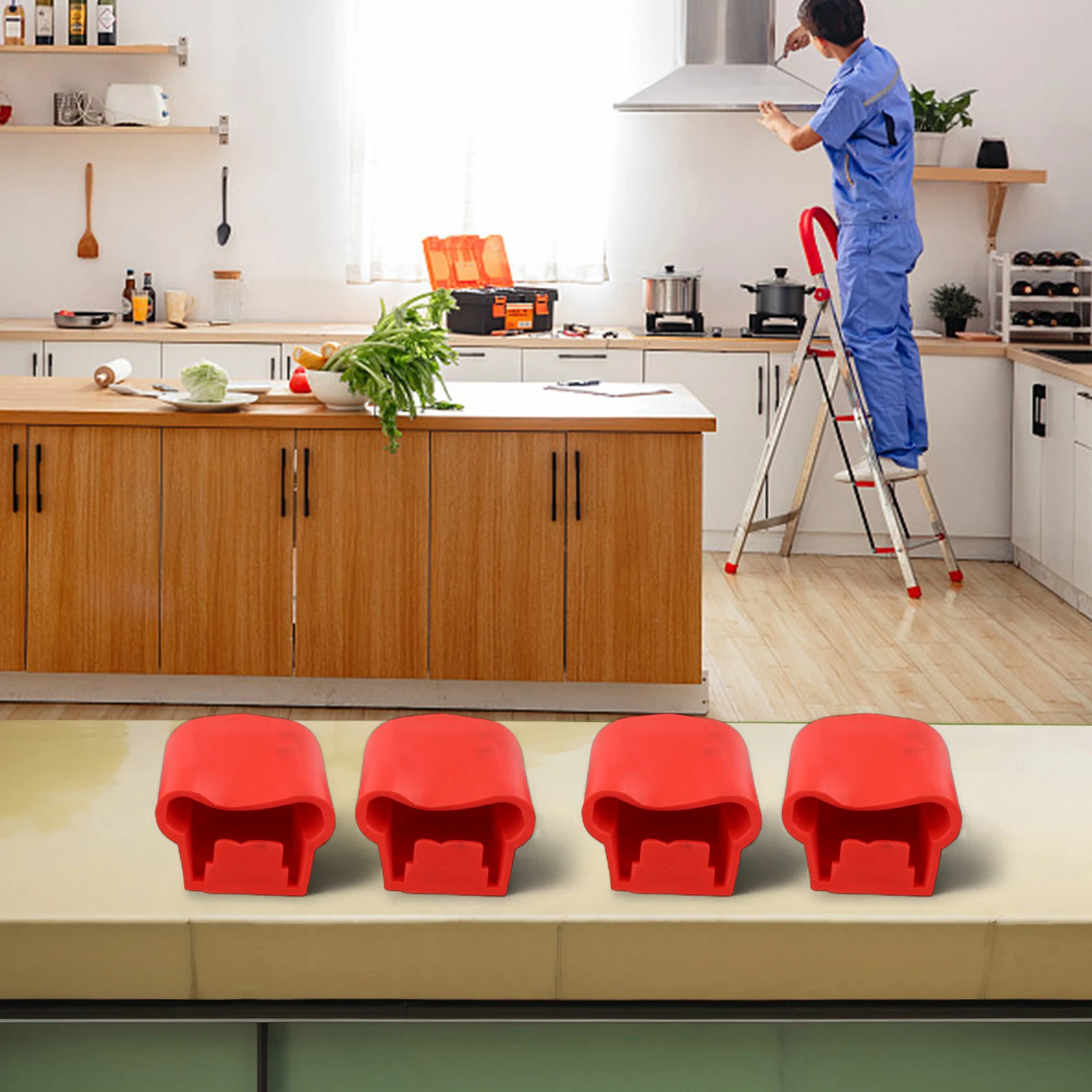 

DIY Projects 45 X 34 Mm Ladder Foot Covers Non Slip Pads Deep Groove Design Floor Protection Professional Quality