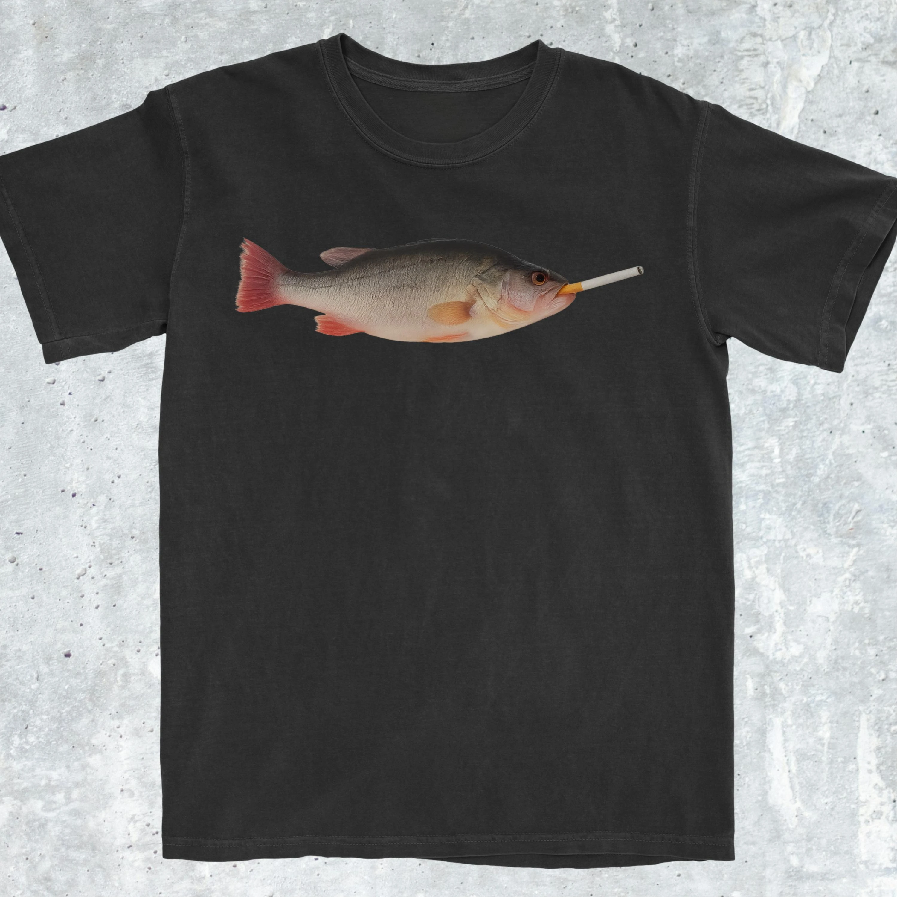 

Smoking Fish Funny Meme T-Shirt Men's and Women's High Quality Short Sleeve Cotton Tees Summer Shirt Y2k Tops Men Clothing