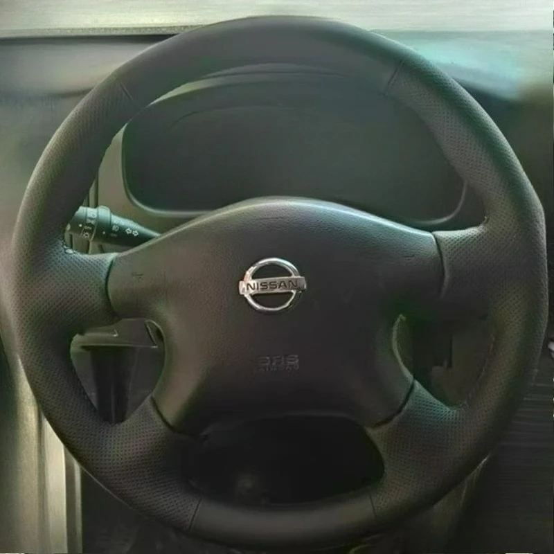 

Чехол на руль из черной кожи ручной работы для Nissan Almera N16, Pathfinder, Primera, Paladin, X-Trail