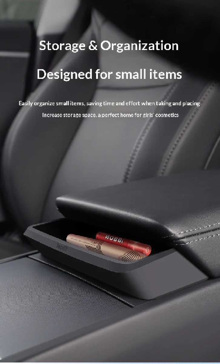 Center Console Storage Box For Tesla Model 3 Highland Armrest Organizer Pocket Convenient Stowing Tidying Interior Accessories