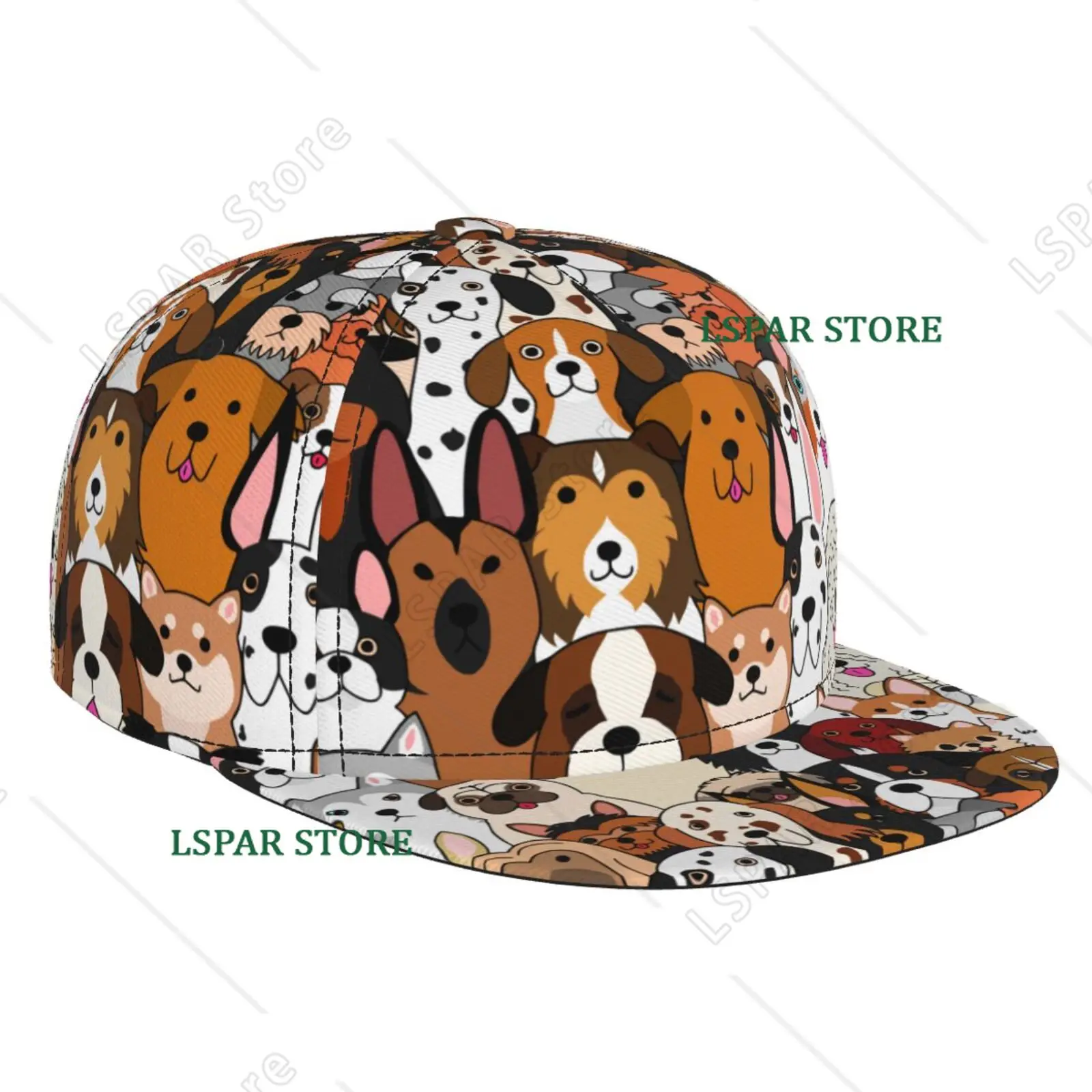 Puppy Printed Baseball Cap Is Suitable for Both Men and Women It Is An Interesting Adjustable Sun Shading Baseball Cap