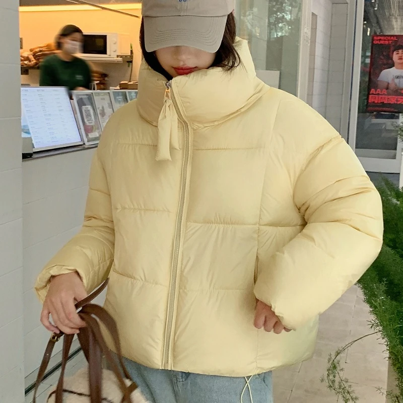 2026 Parkas Women Coat Jacket Autumn Winter Warm Puffer Jacket Stand Collar Outwear Loose Cotton Padded Clothes Female Outerwear 4