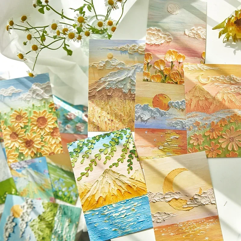 

30Pcs/Set Four Seasons Whispering Series Postcard Fantasy INS Style Oil Painting Greeting Message Cards Xmas Gift Card