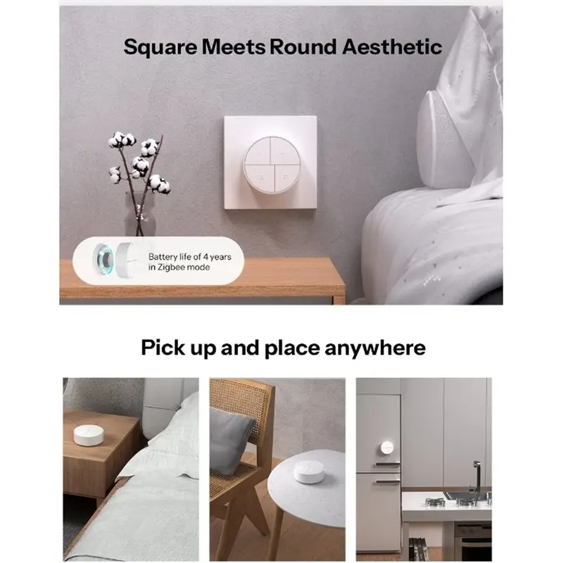 ABJG-Dual-Protocol Wireless Wall Switch, 4-In-1 Scene Switch, Remote Control, Home Use Switch