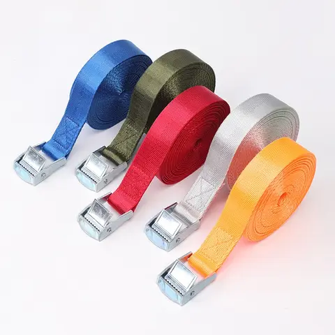 오토바이 자동차 자전거용 버클 타이 다운 벨트가 있는 5m 화물 스트랩 금속 견인 로프 강력한 래칫 고정 벨트 수하물 가방용