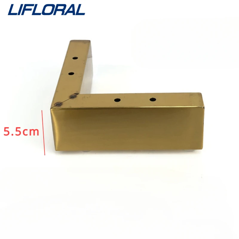 4PCS 5.5cm High Heavy Load Bearing Furniture Legs L Slot Shaped Sofa Feet Furniture Hardware Legs Metal Steel Square Tube