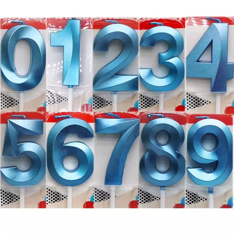 

Blue Number Cake Candles 0 1 2 3 4 5 6 7 8 9 Cake Topper For Kids Girls Boys Baby Wedding Birthday Party Supplies Decoration DIY