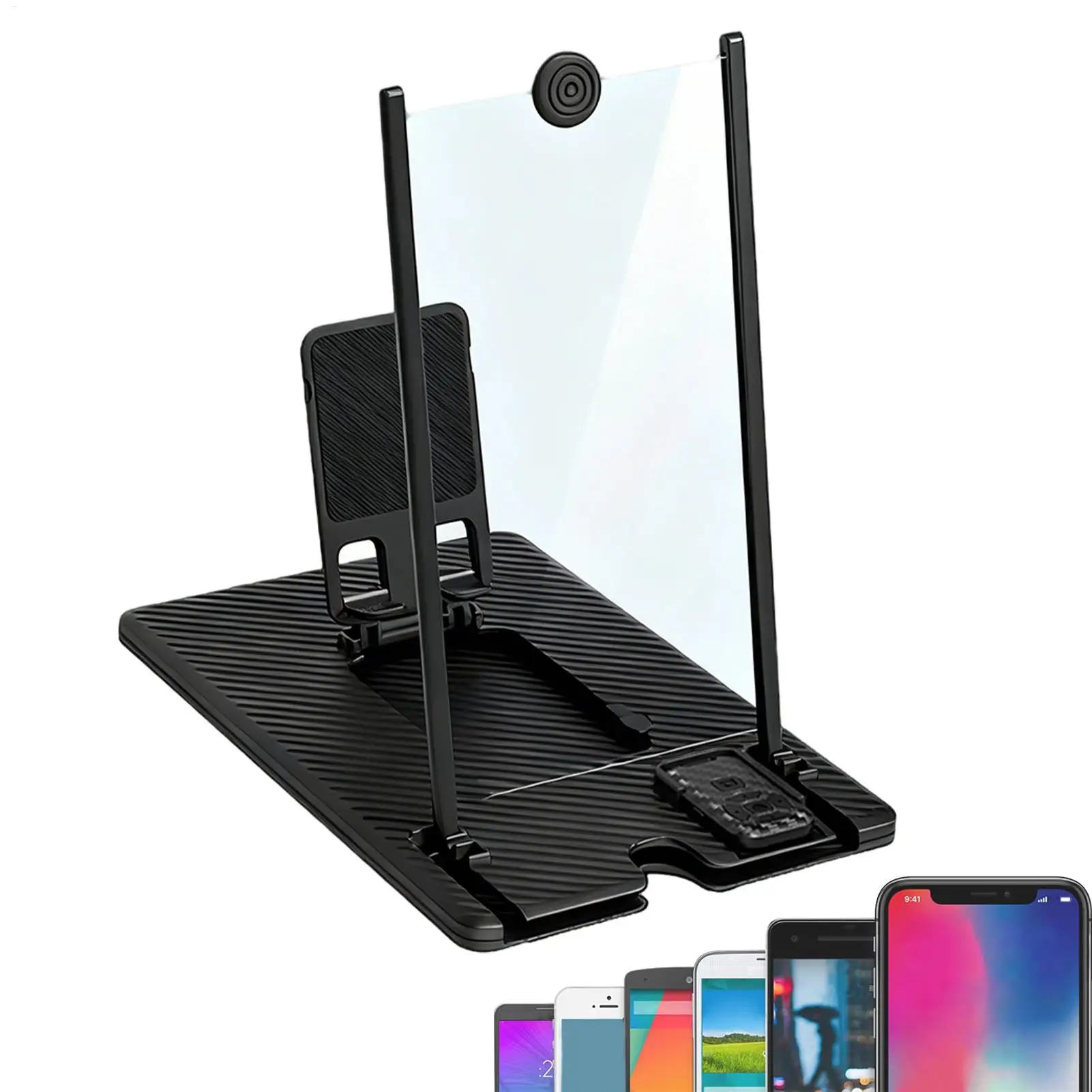 Lupa de pantalla de 12/14 pulgadas 3D HD, lupa para teléfono móvil, pantalla de proyector, soporte plegable con Control remoto inalámbrico