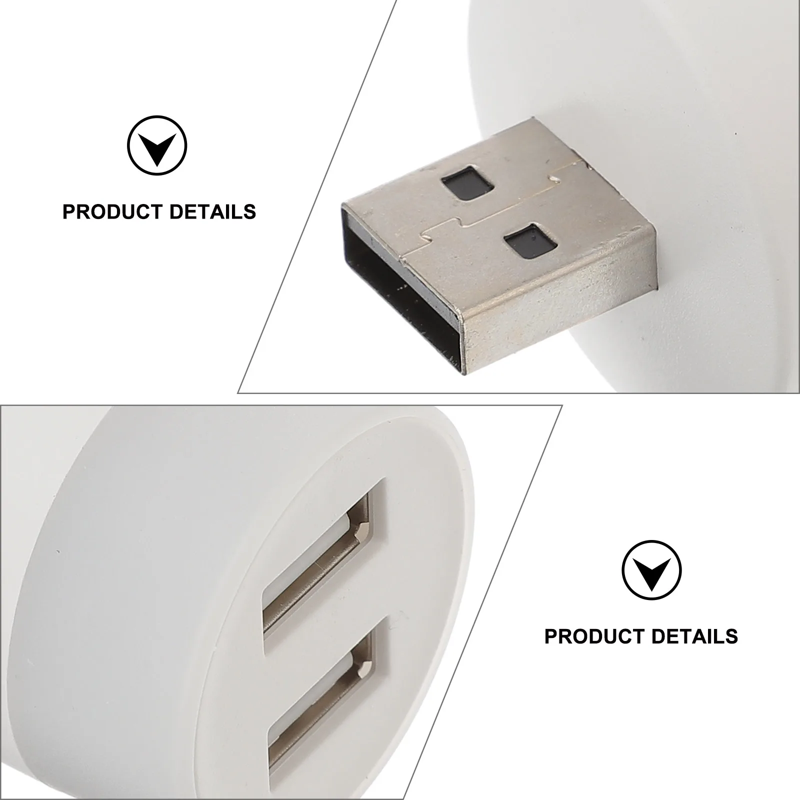 

2pcs Usb Holder Hub 2 Ports Portable Atmosphere Light Car Ambient Lighting Illumination Light Compact Size Easy Carry