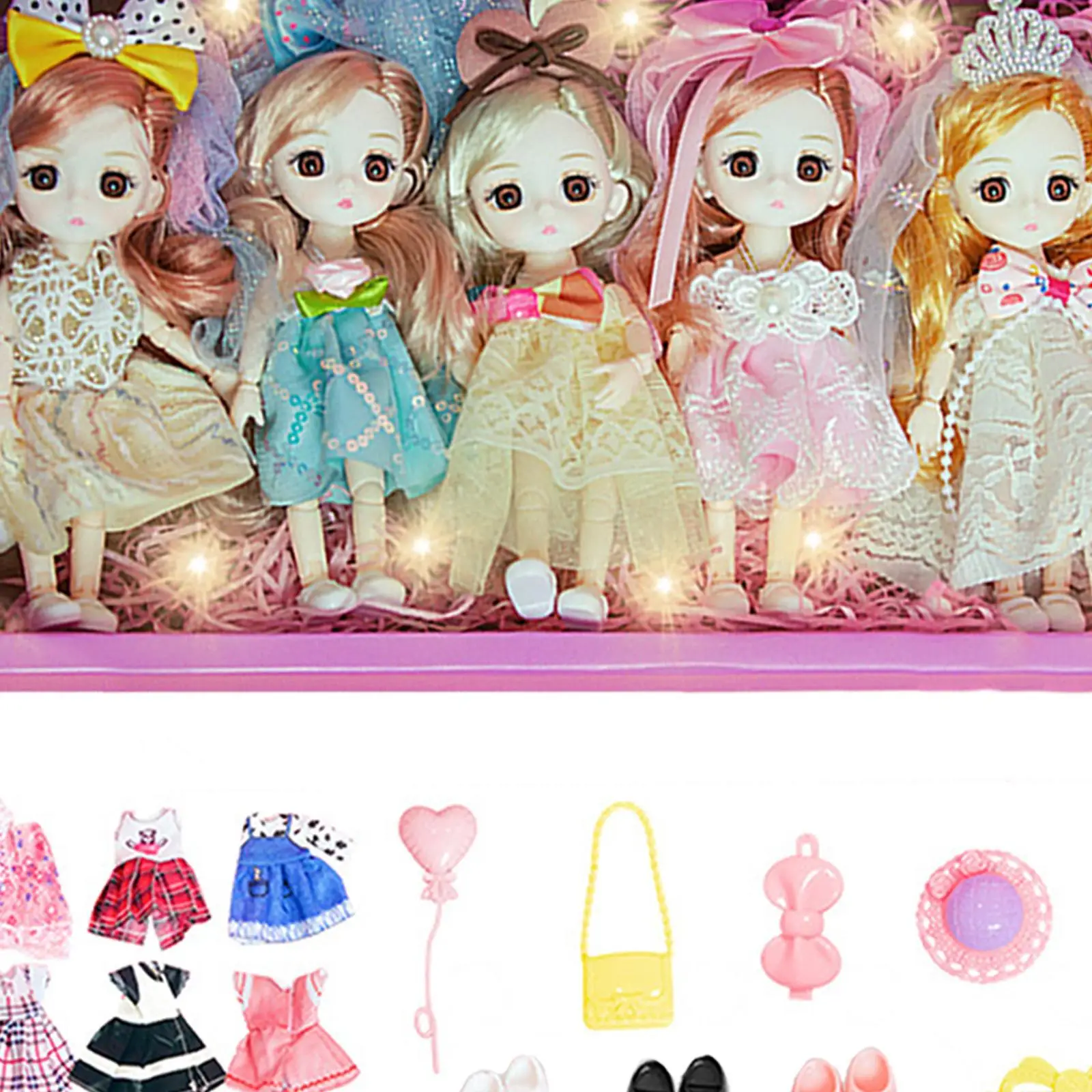 Princesse Butter Set Blast Inative Small Dolls with Butter Clothes, Party Favor Collection, 15cm, 5.91 ", Age 3-6 ans, Cadeau d'anniversaire