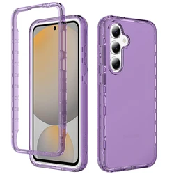 Transparent Case for Samsung Galaxy S24 FE Funda Capa Hybrid Shockproof Protection 2IN1 Half Wrapped Candy Color Phone Cover